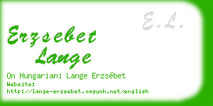 erzsebet lange business card